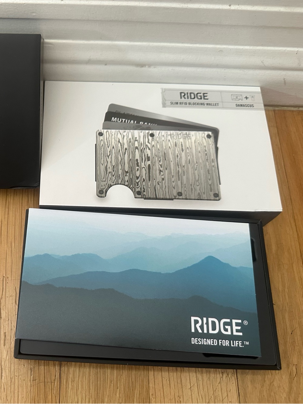 Ridge Slim RFID Blocking Card Wallet - Damascus Steel - Picture 8 of 8